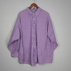 Michael Kors Men's Big & Tall Plaid Purple & Blue Long Sleeve Button Down Shirt